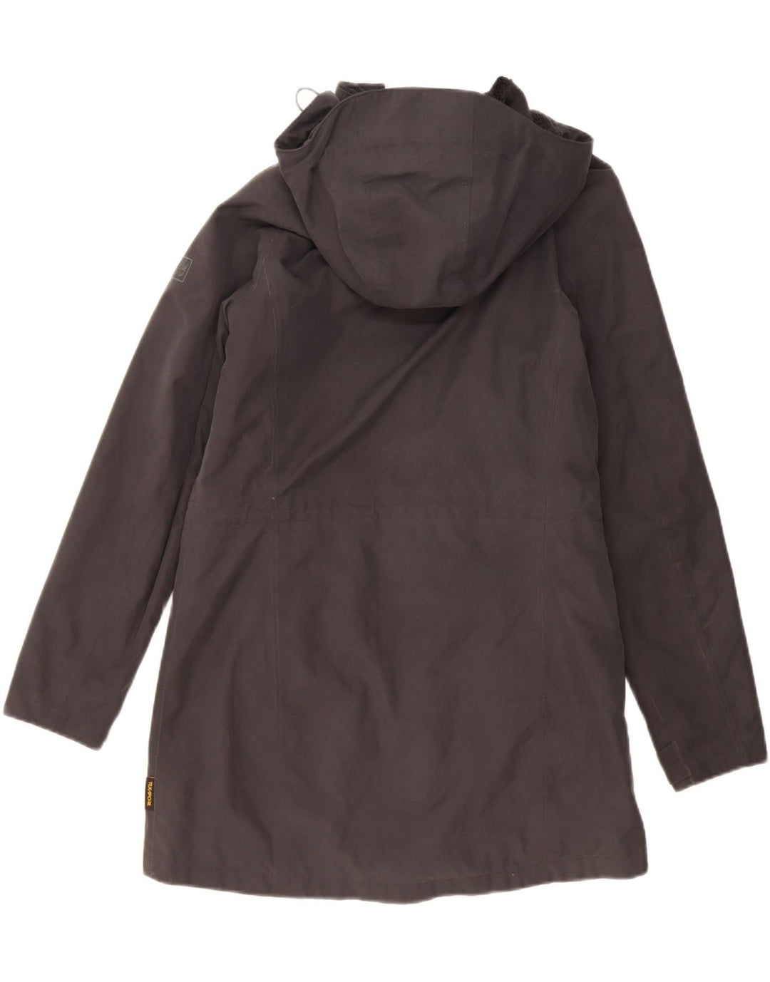 JACK WOLFSKIN Womens Hooded Windbreaker Coat UK 12 Medium Grey Polyester