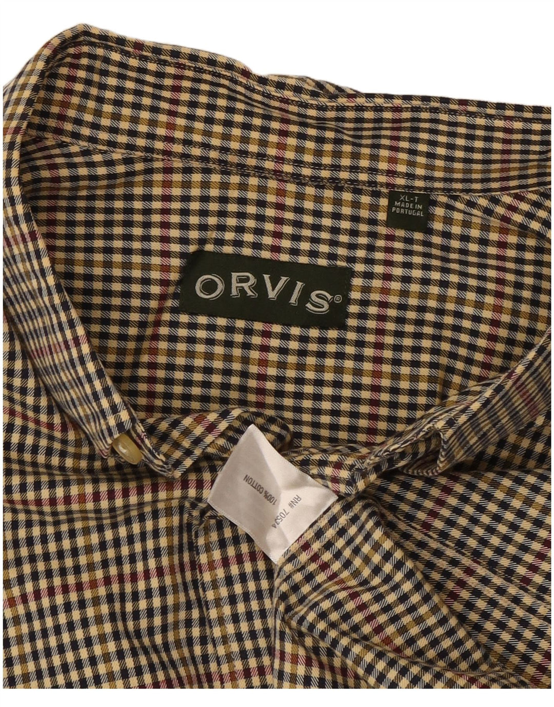 Orvis Herre Tall Shirt XL Multifarvet Gingham Cotton