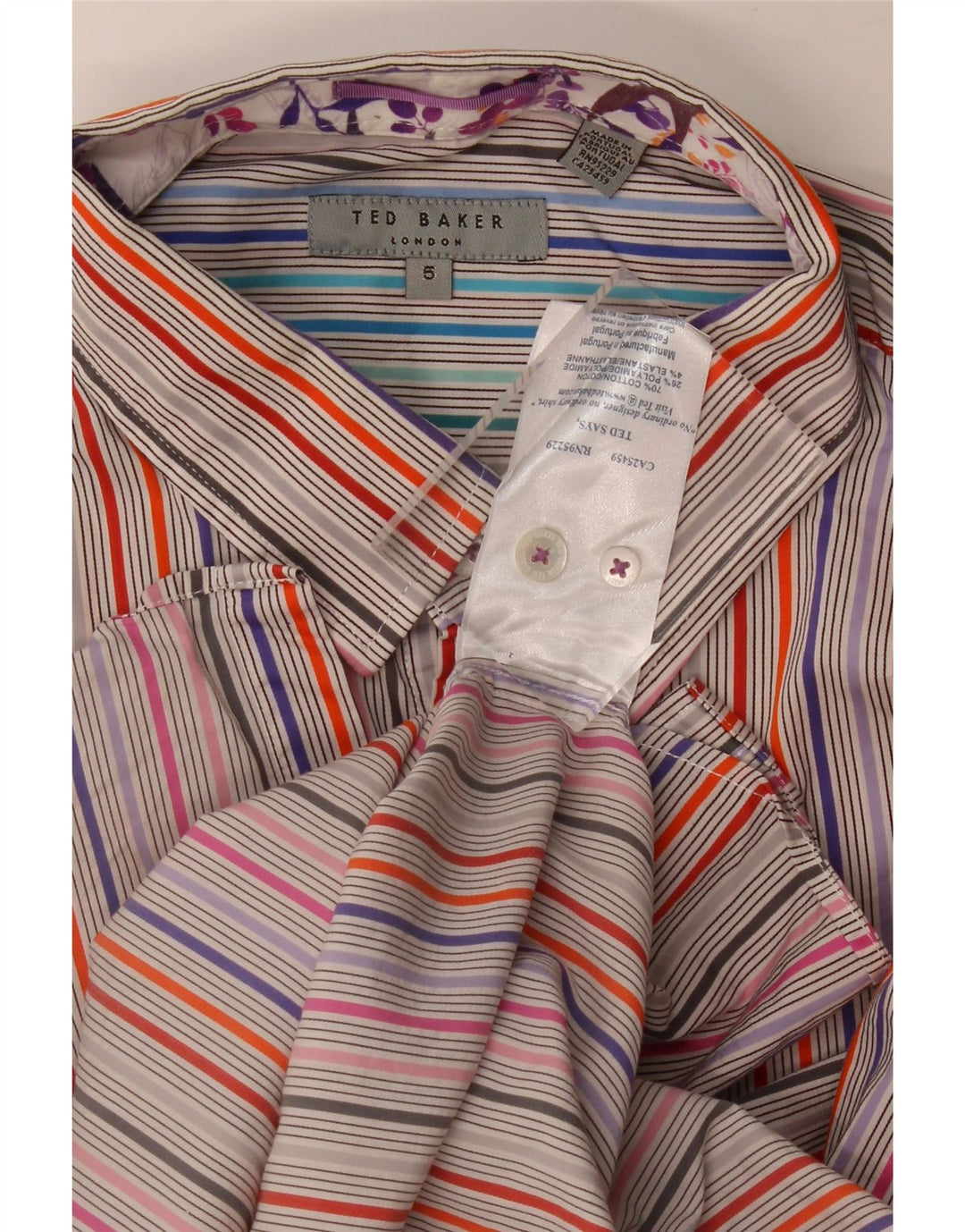 Ted Baker herreskjorte str. 5 XL Flerfarvet stribet bomuld