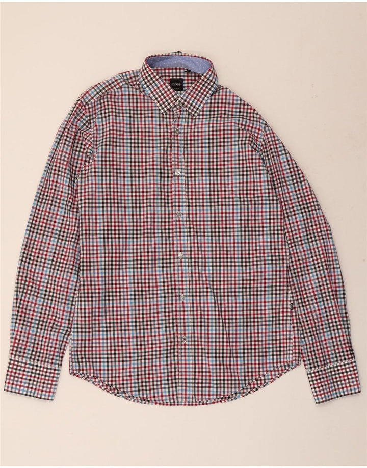 HUGO BOSS Herre Slim Fit skjorte Medium Multicolored Gingham Cotton