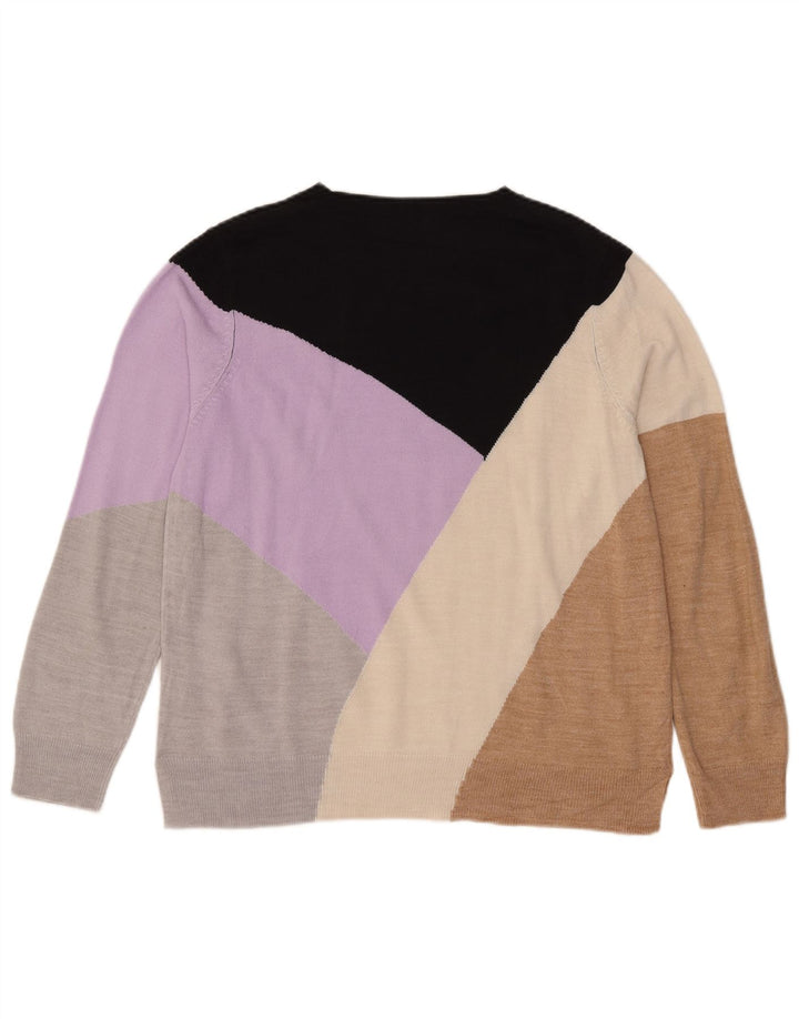 Marks & Spencer Dame Boat Neck Jumper Sweater UK 16 Large Multicolor