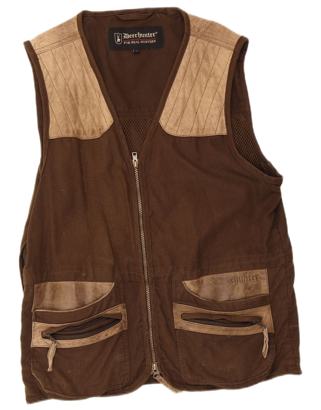 Deerhunter Herre Gilet UK 40 Large Brown Colourblock Bomuld