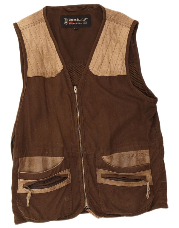 Deerhunter Herre Gilet UK 40 Large Brown Colourblock Bomuld