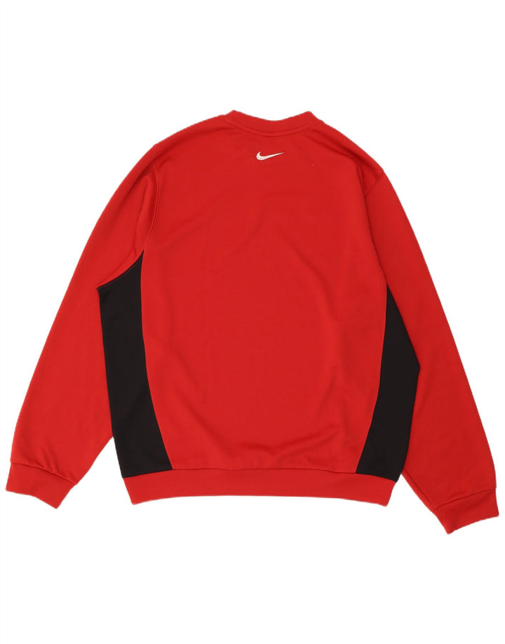 NIKE Sweatshirt-trøje til mænd UK 42/44 Large Red Colourblock Polyester