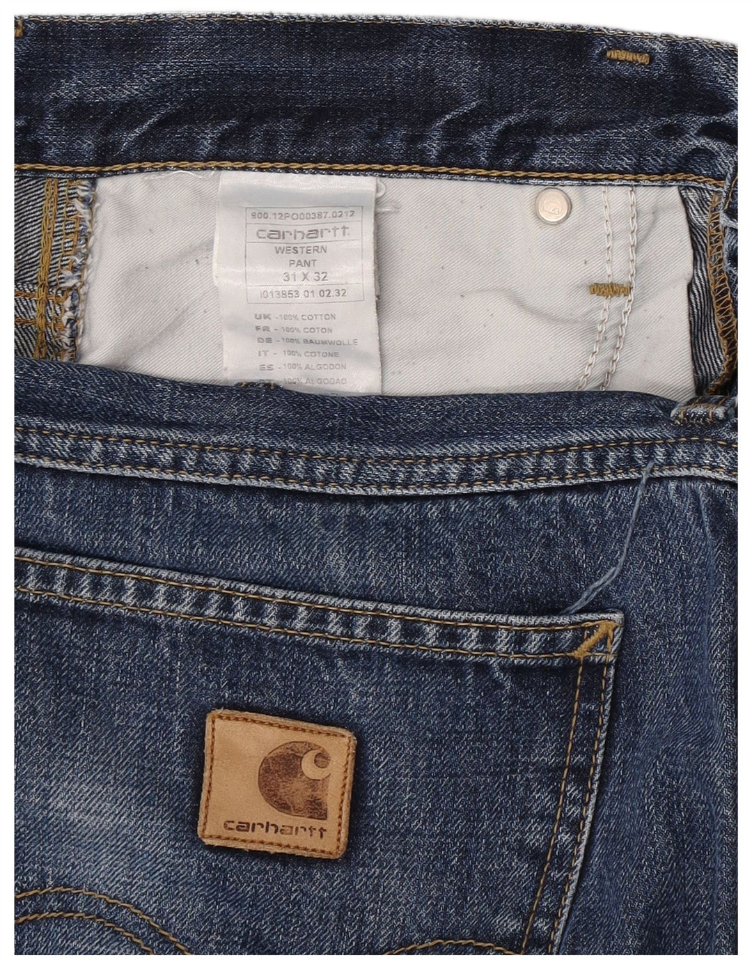Carhartt Straight Jeans til mænd W31 L32 blå bomuld