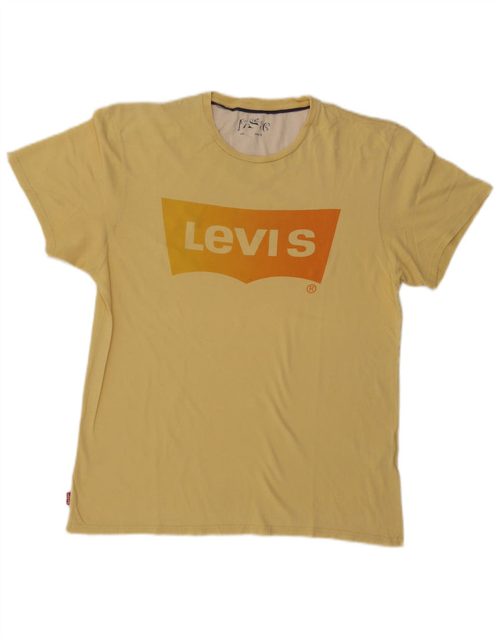 Levi's Herre grafisk T-shirt Top Medium Gul Bomuld