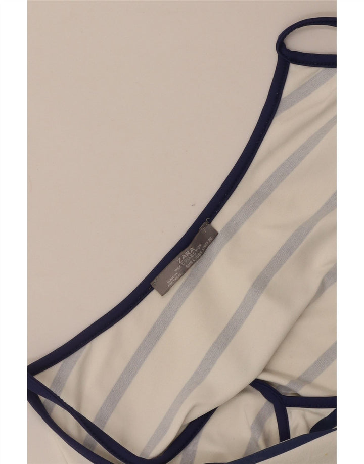 Zara Dame Cami Top UK 14 Stor Hvidstribet