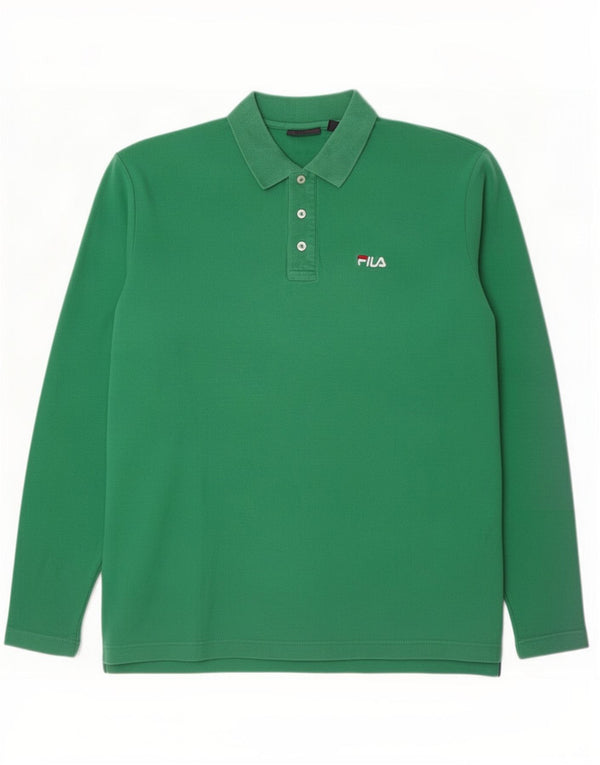 Fila Langærmet Polo Shirt til mænd XL Grøn Bomuld
