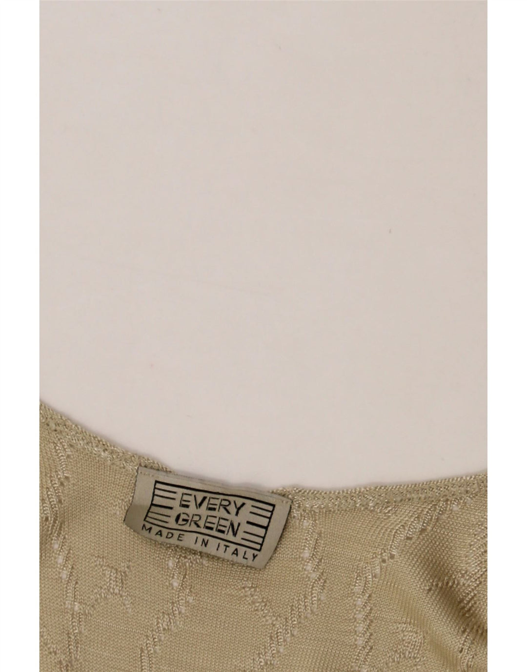 VINTAGE Womens Sleeveless Vest Top UK 12 Medium Beige Viscose Vintage Vintage and Second-Hand Vintage from Messina Hembry 