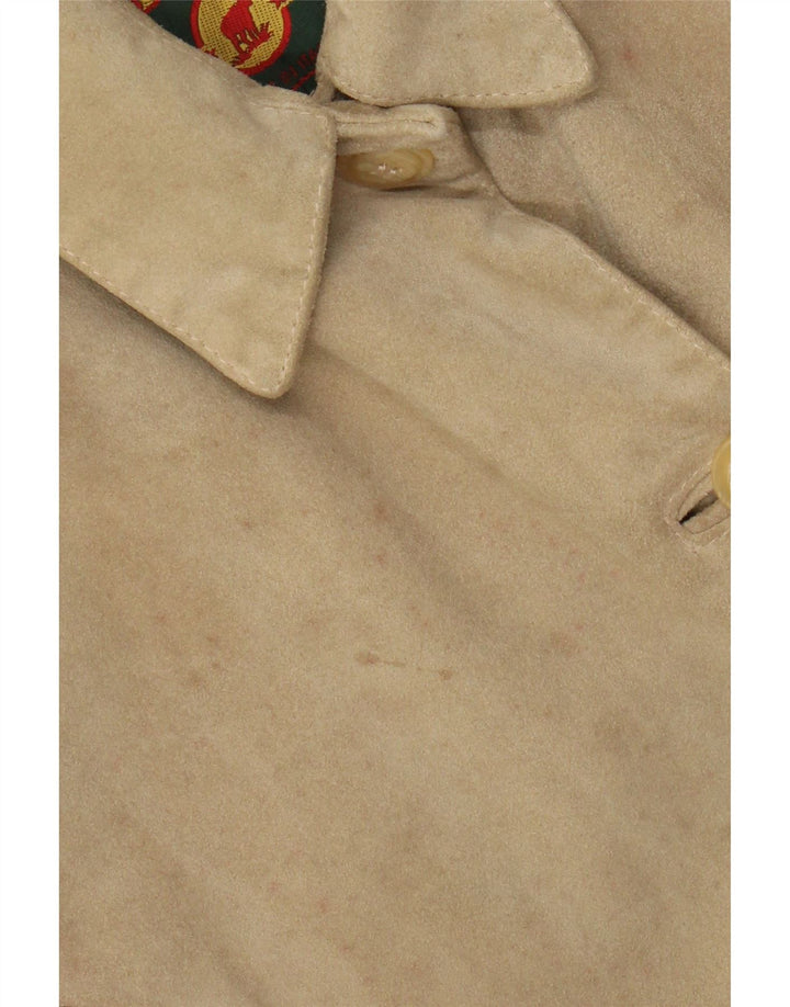 Vintage dame ruskindsjakke IT 46 Stort beige læder
