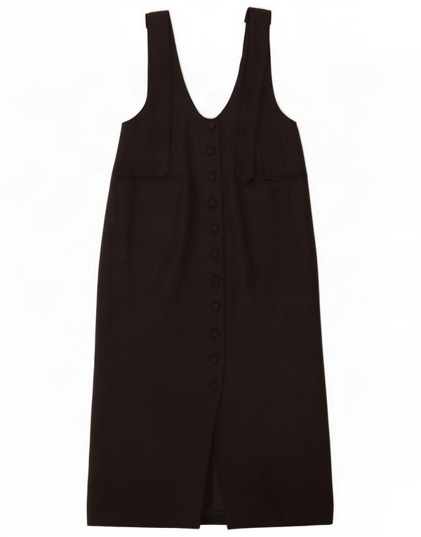 Swish Womens Pinafore Dress IT 44 Medium Black Wool