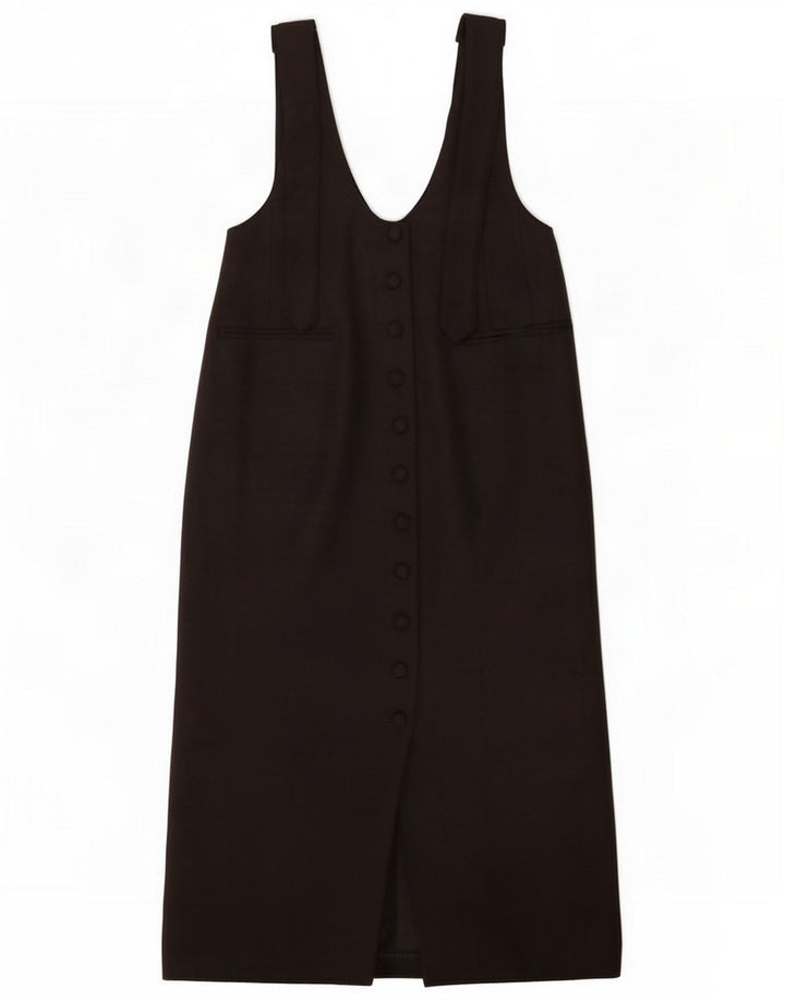 Swish Womens Pinafore Dress IT 44 Medium Black Wool