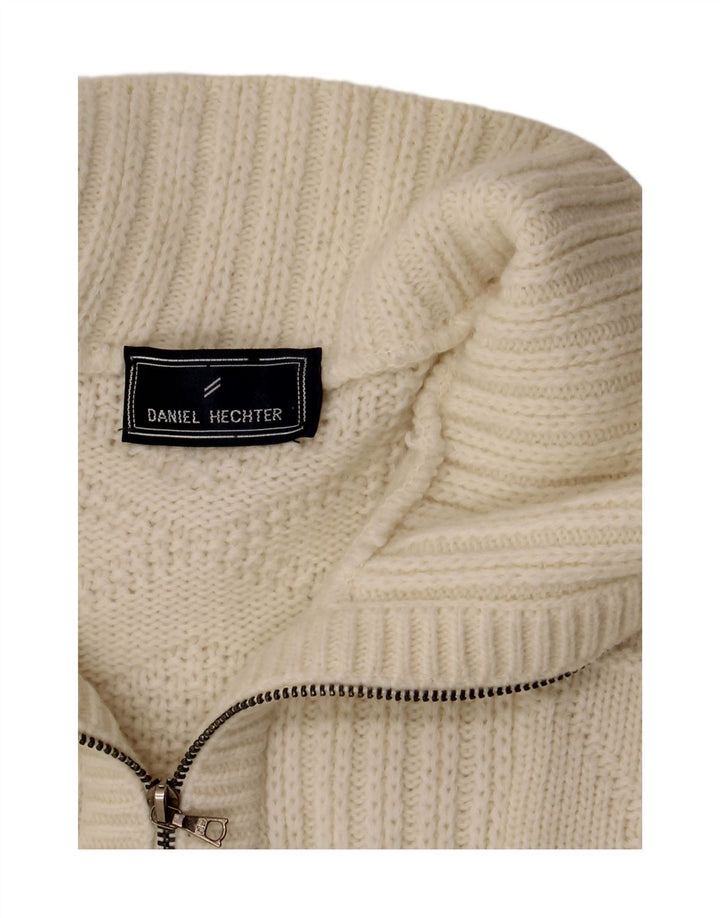 Daniel Hechter Herre Zip Neck Jumper Sweater XL Off White