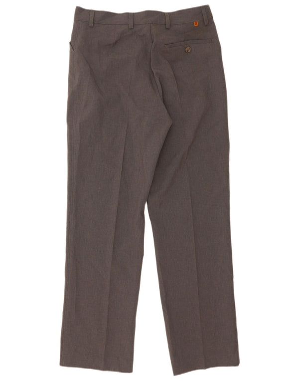 Farah Mens Straight Casual Trousers W32 L31 Grey Polyester