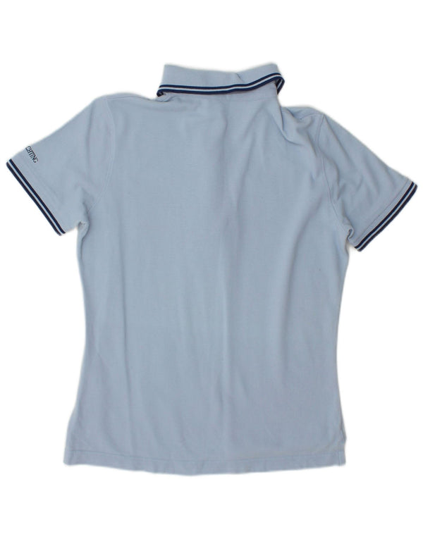Marina Yachting Dame Grafisk Polo Shirt UK 10 Small Blue Cotton
