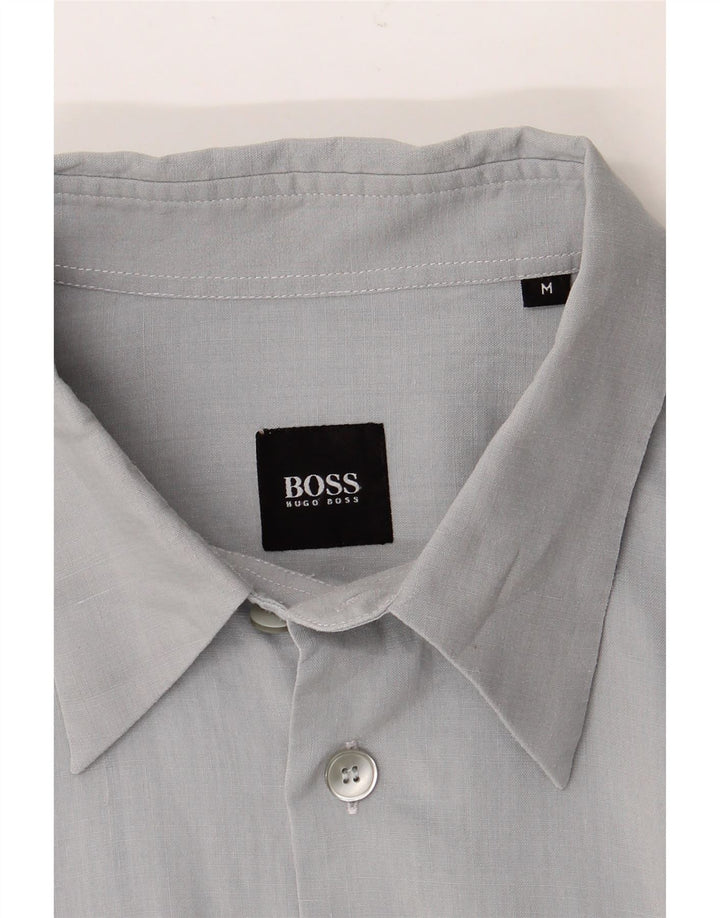 HUGO BOSS Mens Shirt Medium Grey Ramie Vintage Hugo Boss and Second-Hand Hugo Boss from Messina Hembry 