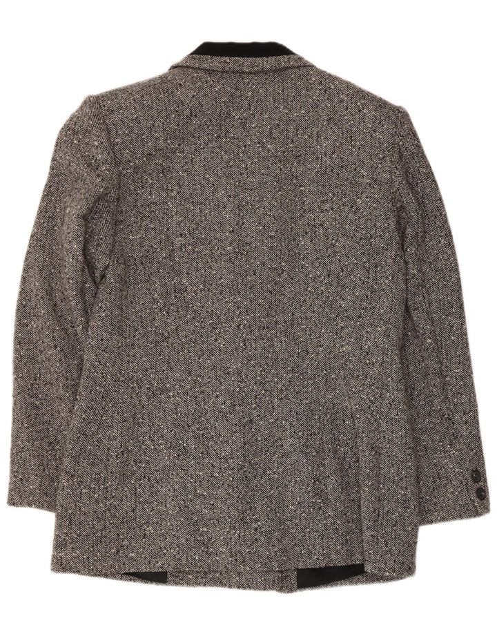 Vintage dobbeltradet blazerjakke til kvinder IT 48 XL Grå sildeben