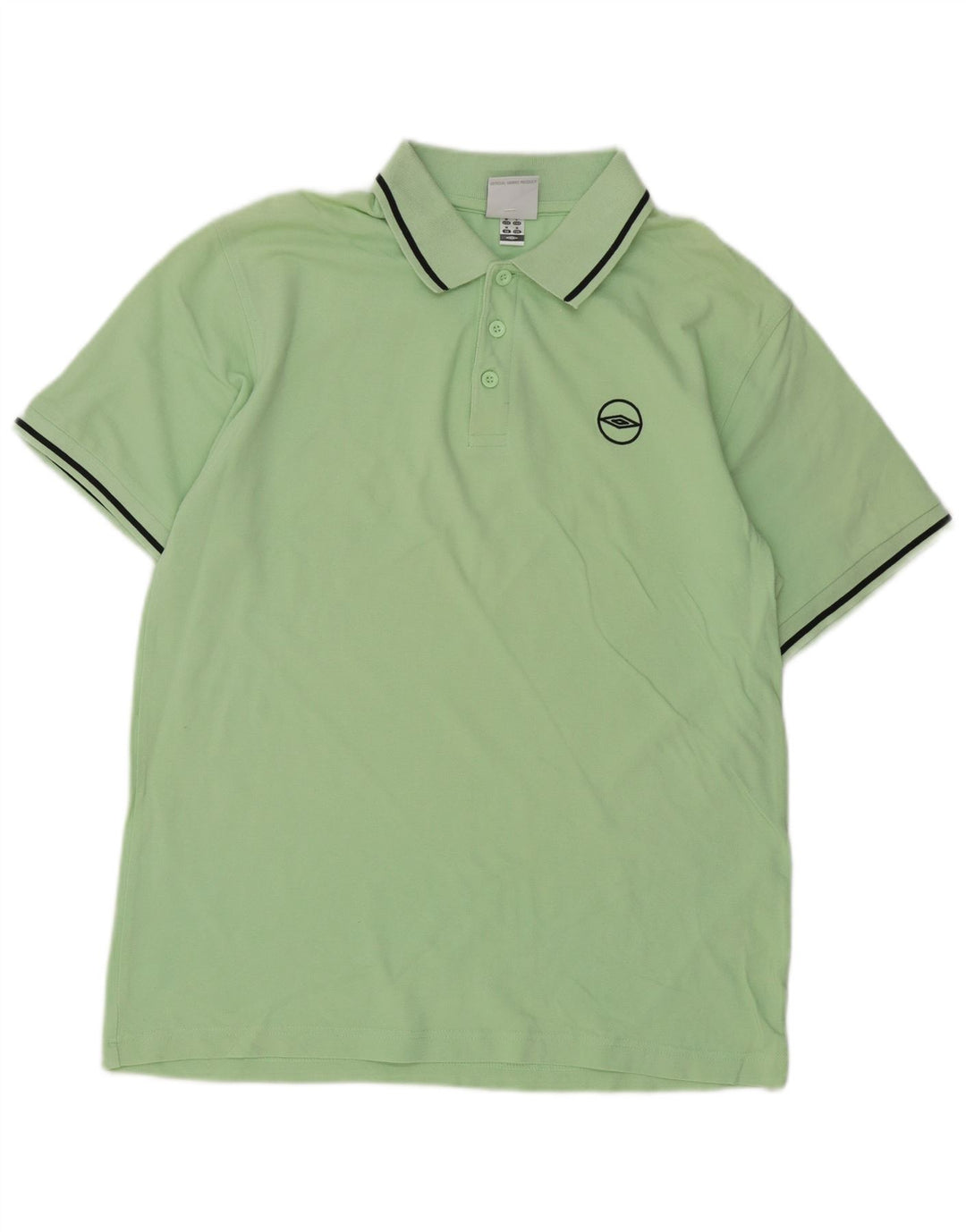 Umbro Herre Polo Shirt Medium Grøn Stribet Bomuld