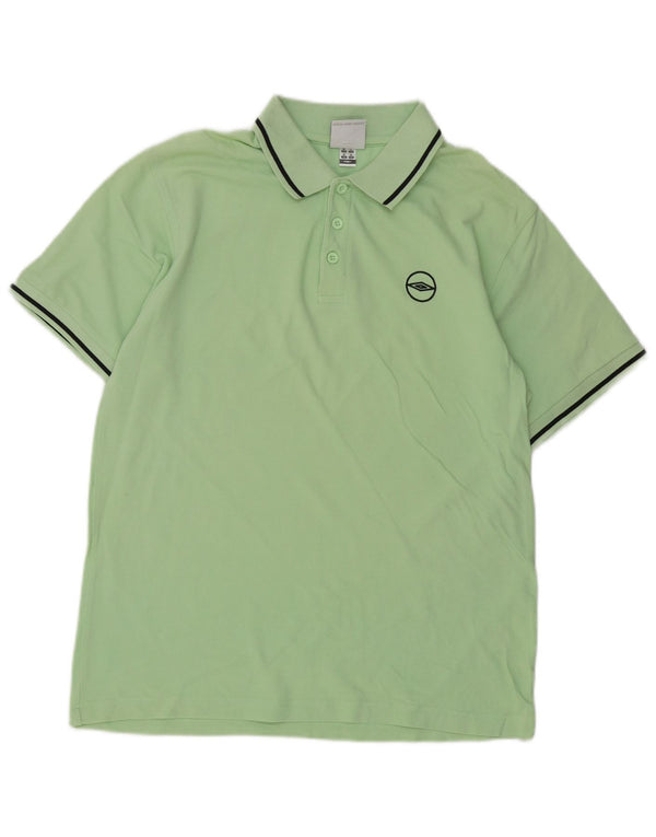 Umbro Herre Polo Shirt Medium Grøn Stribet Bomuld