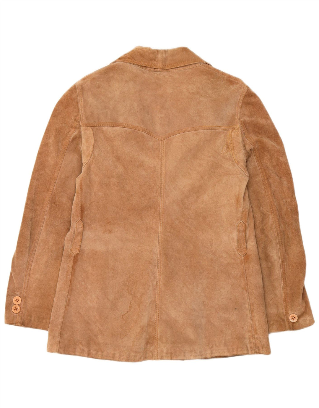 Vintage dame 3-knaps ruskindsblazerjakke UK 12 medium brun