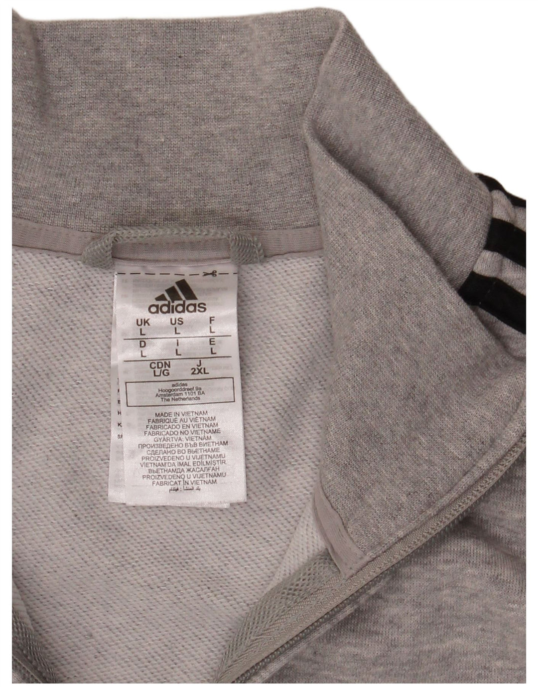 Adidas træningsdragt topjakke til kvinder Stor grå flækket bomuld