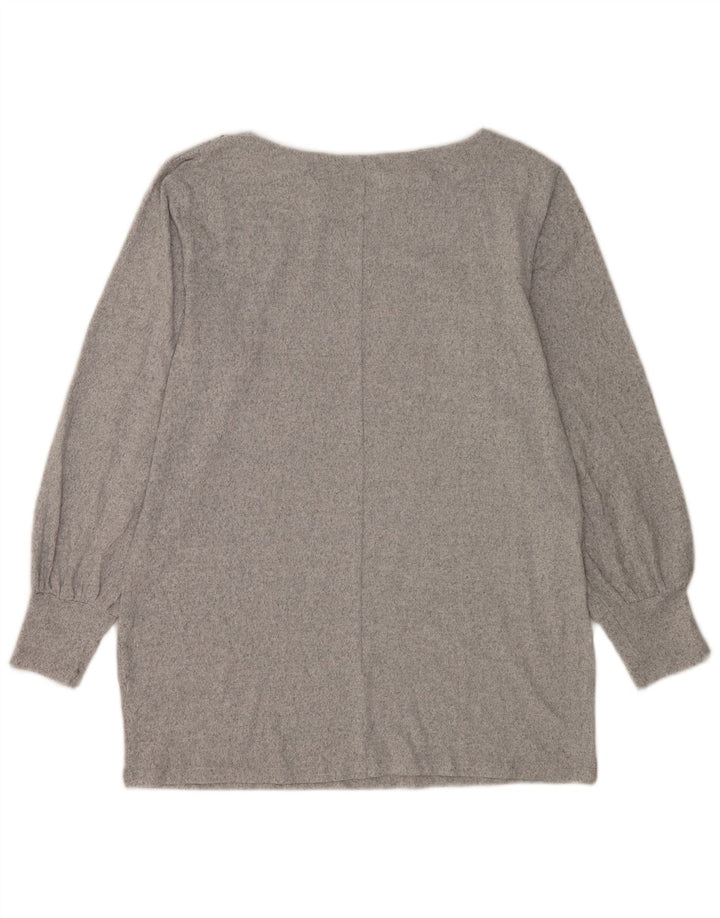 Marks & Spencer Damebluse Top UK 14 Medium Grey Flecked Polyester