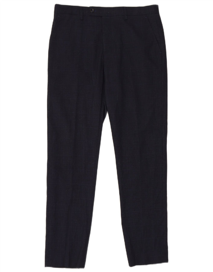 Penguin Herre Slim Suit Bukser W32 L30 Marineblå Ternet polyester