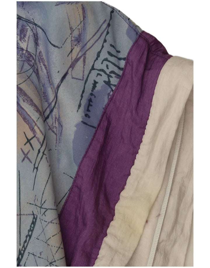 VINTAGE Womens Oversized træningsdragt Topjakke UK 10 Small White