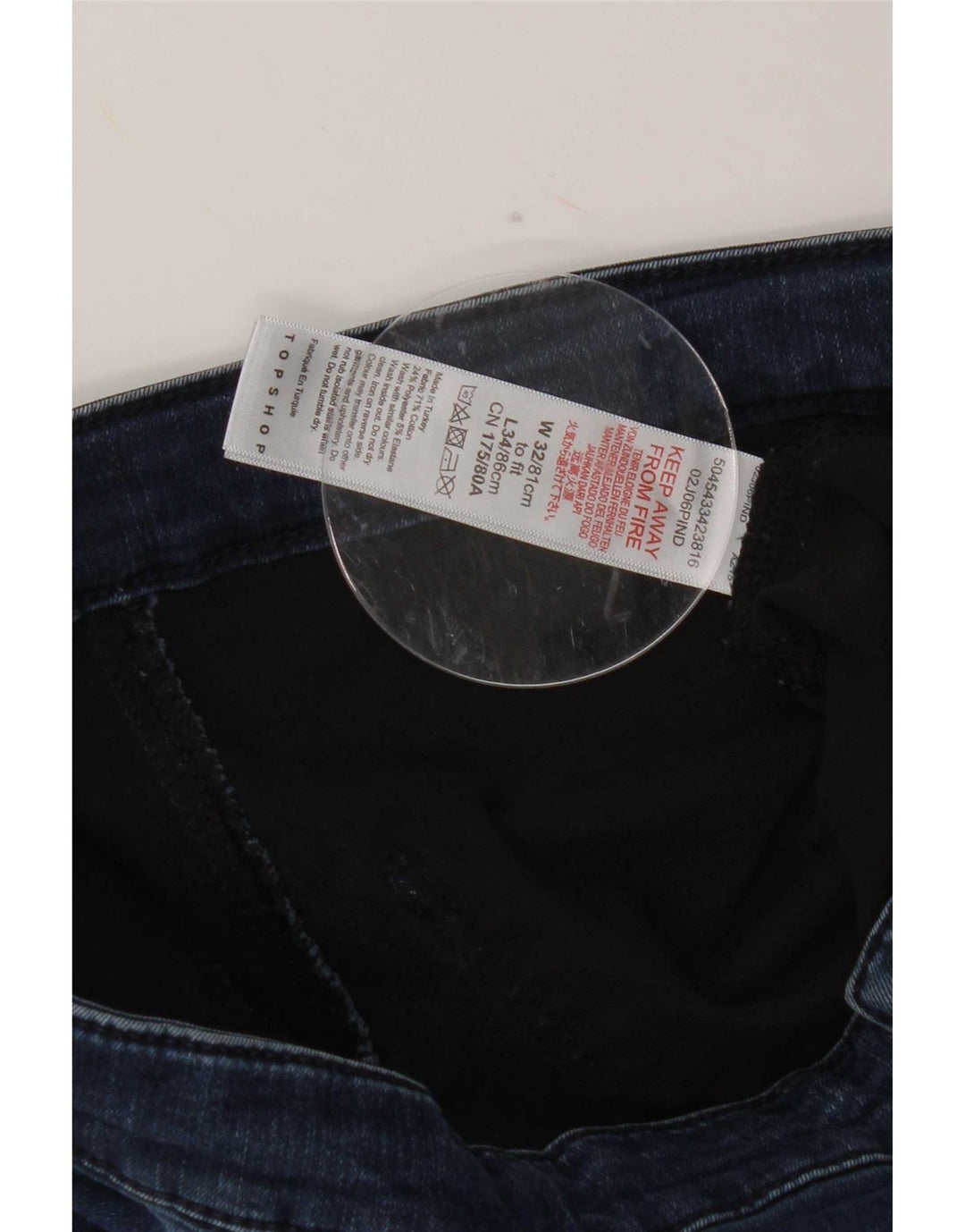 Topshop Dame Skinny Jeans W32 L28 Marineblå Polyester