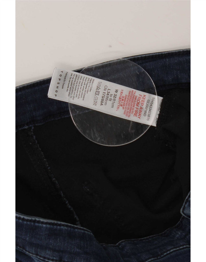 Topshop Dame Skinny Jeans W32 L28 Marineblå Polyester