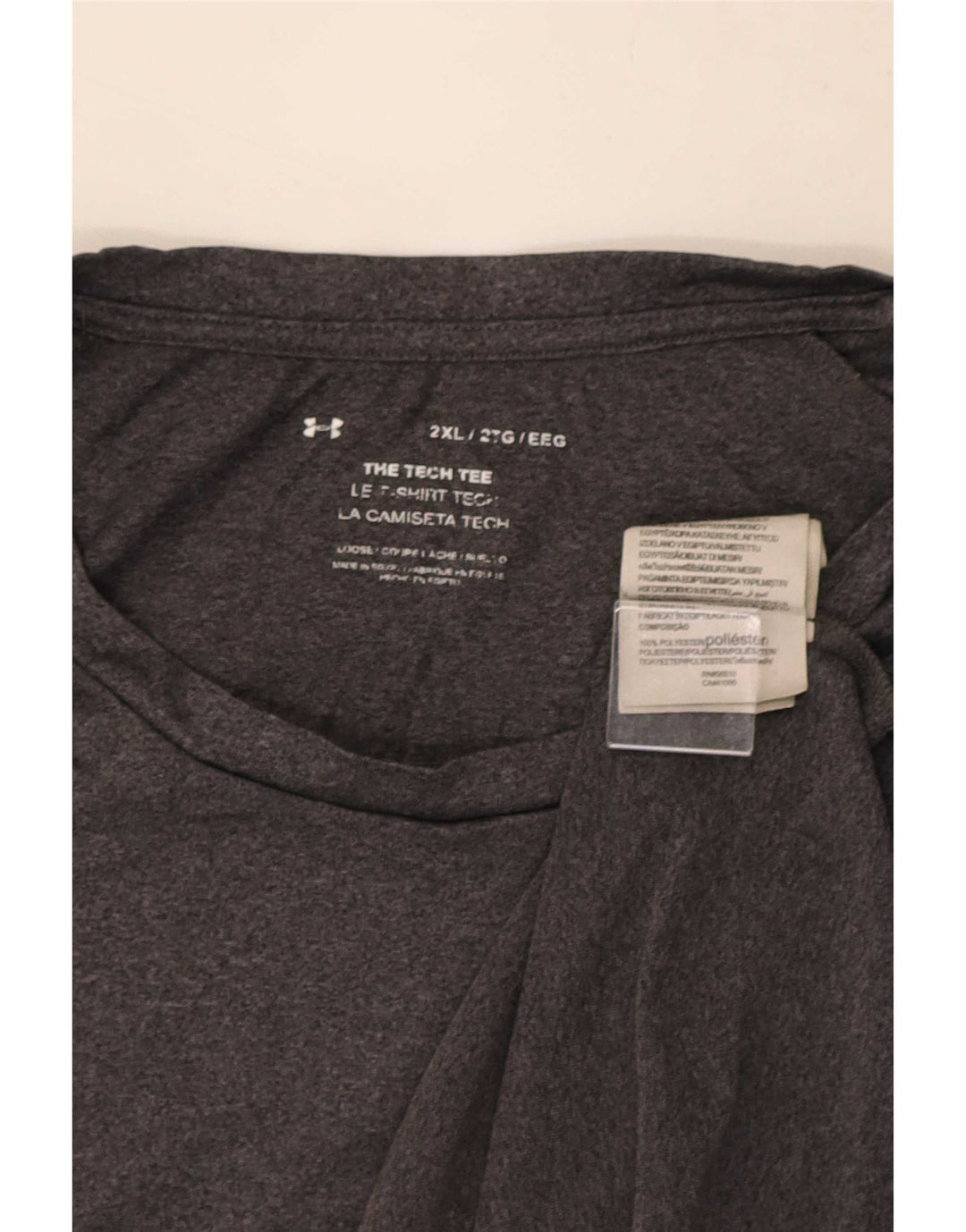 Under Armour Herre T-Shirt Top 2XL Grå Polyester