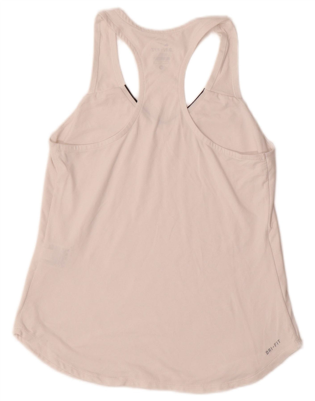 NIKE Dame Dri Fit Vest Top UK 12 Medium White Polyester