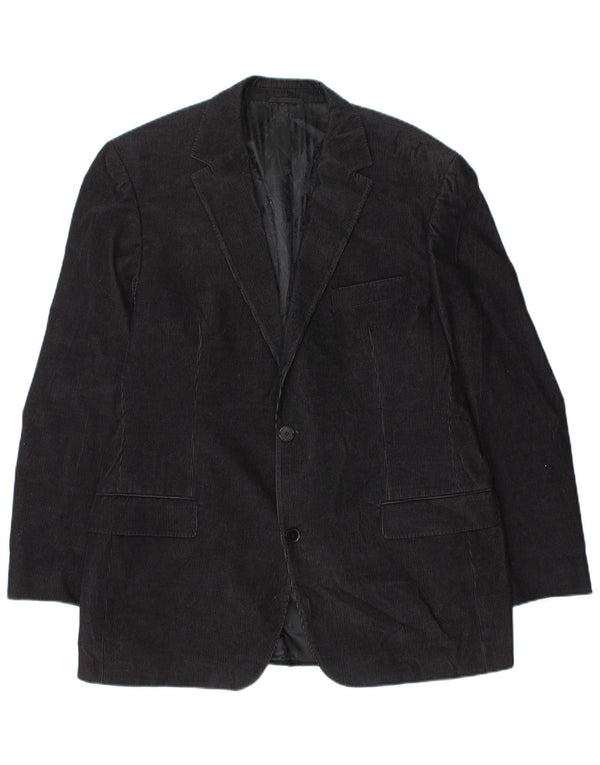 Hugo Boss Herre 2-knaps Corduroy Blazer-jakke EU 54 2XL Sort Bomuld