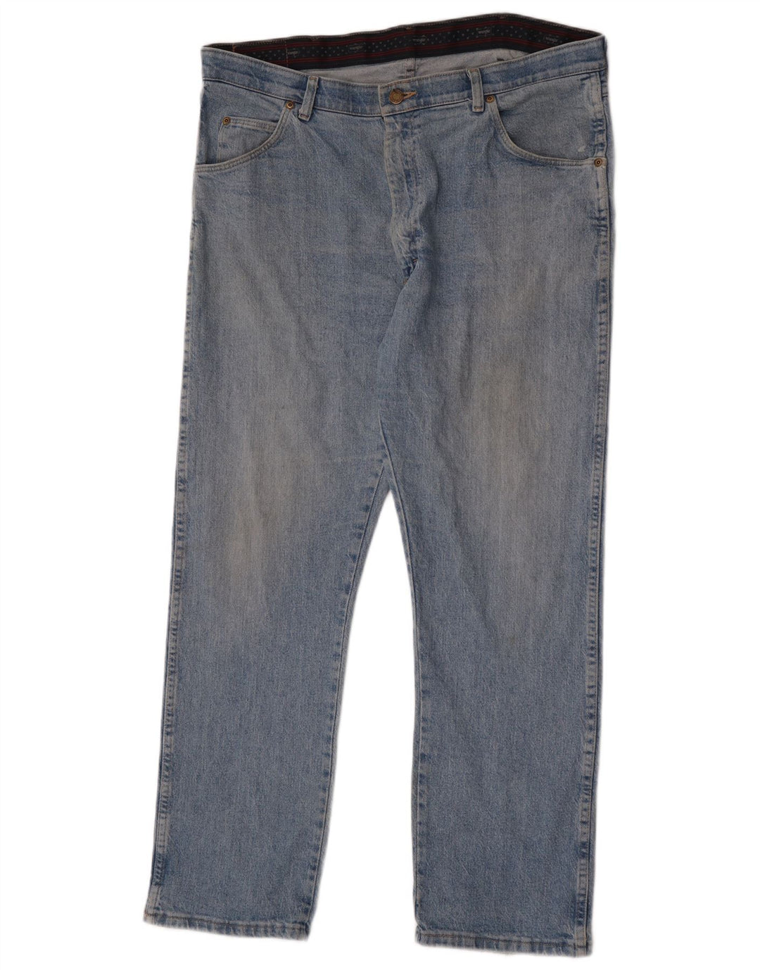 Wrangler Herre Regular Fit Straight Jeans W38 L30 Blå Bomuld