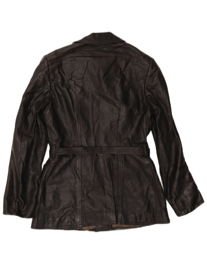 Vintage læderjakke til kvinder UK 10 Small Black