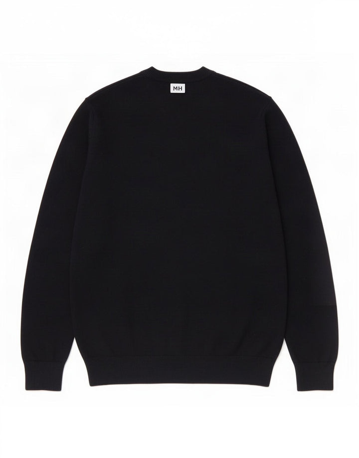 Marks & Spencer Herre grafisk rund hals sweater mellem sort bomuld