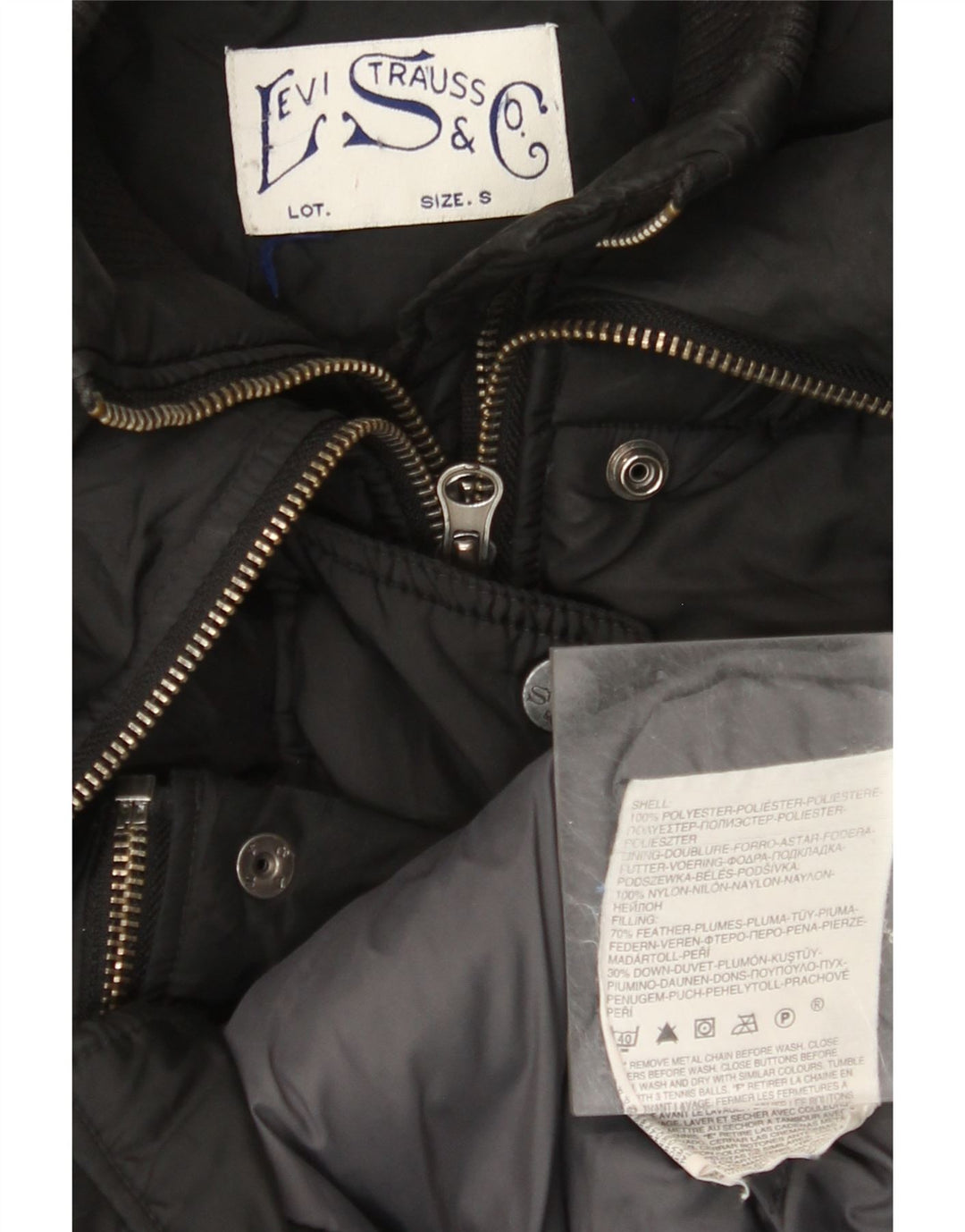 LEVI'S Polstret jakke til kvinder UK 10 Lille sort polyester