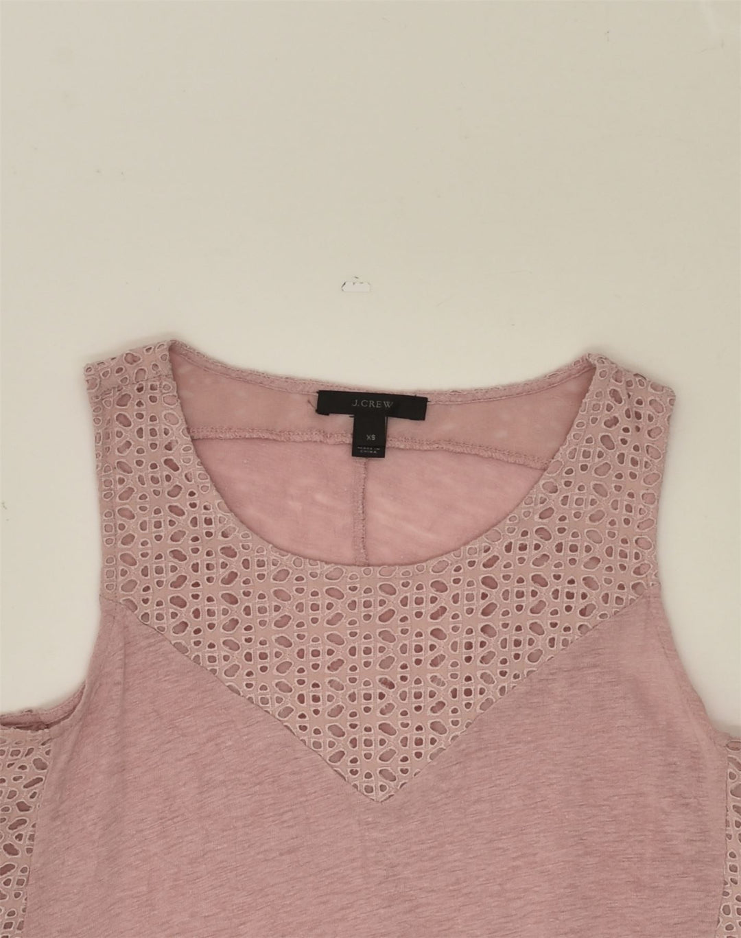 J. CREW Womens Sleeveless Blouse Top UK 4 XS Beige Linen | Vintage J. Crew | Thrift | Second-Hand J. Crew | Used Clothing | Messina Hembry 