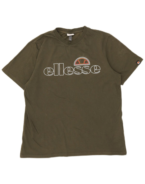 Ellesse Womens Graphic T-Shirt Top UK 18 XL Khaki