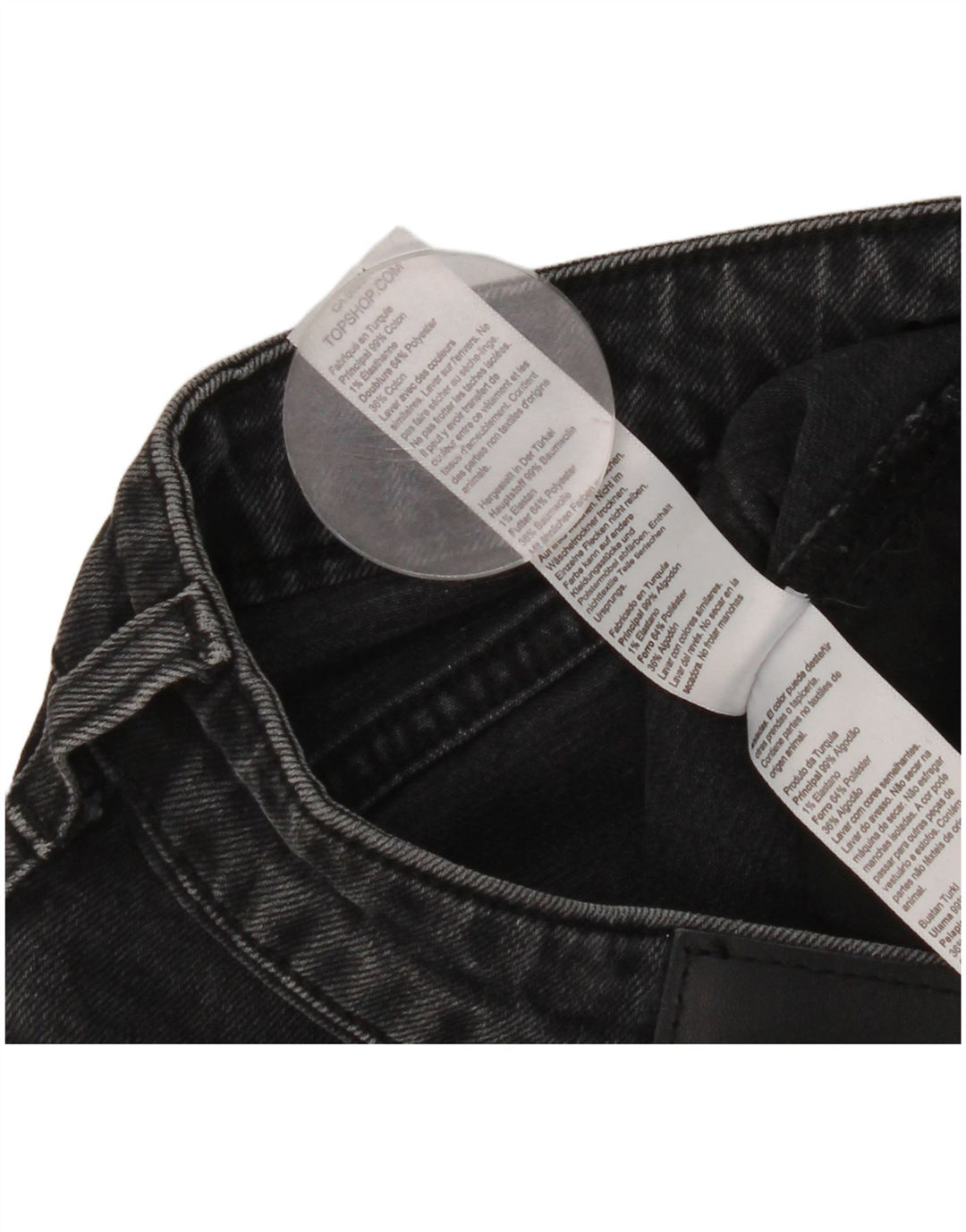 Topshop Dame Slim Jeans W32 L31 Sort Bomuld