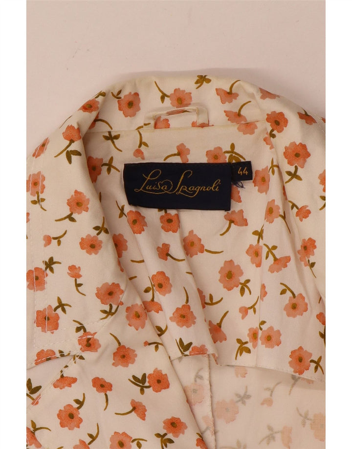 LUISA SPAGNOLI Dame 3-knaps blazerjakke IT 44 Medium White Floral