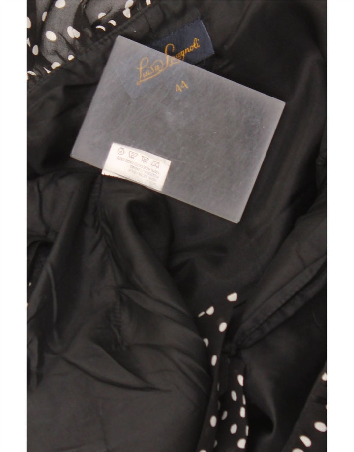 LUISA SPAGNOLI Dame Slip Dress IT 44 Medium Black Polka Dot Linned
