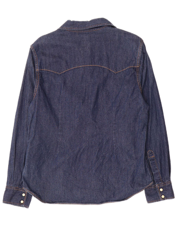 Lee Dame Langærmet denimskjorte med normal pasform UK 18 XL Marineblå Bomuld