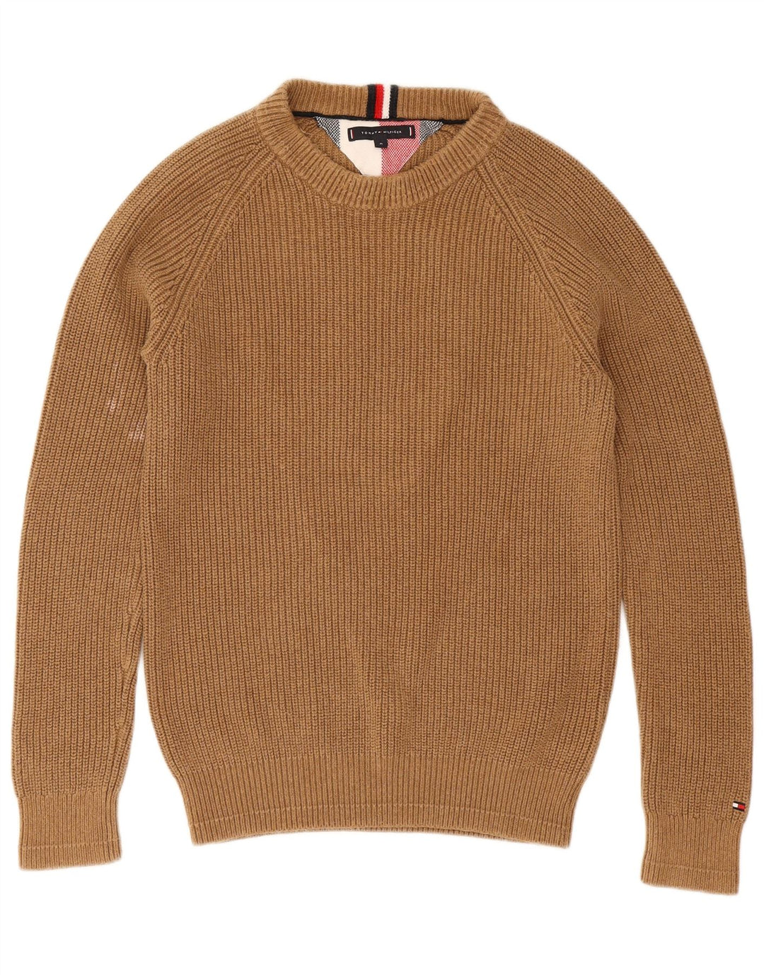 Tommy Hilfiger Herre Boat Neck Jumper Sweater Medium Brun Bomuld