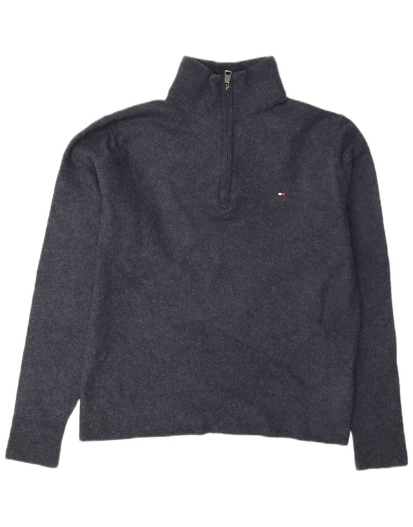 Tommy Hilfiger Herre Zip Neck Jumper Sweater 2XL Navy Blue Wool