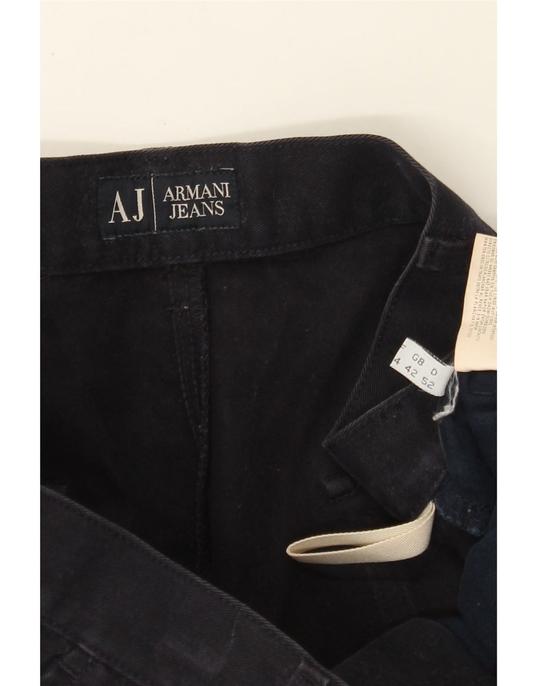 ARMANI Lige Chinobukser til mænd EU 52 XL W36 L36 Marineblå Bomuld