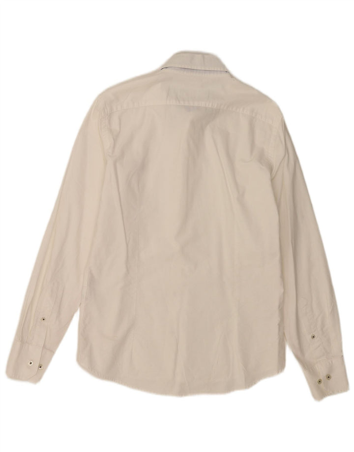 Fred Perry Herre Super Slim Fit skjorte lille hvid bomuld