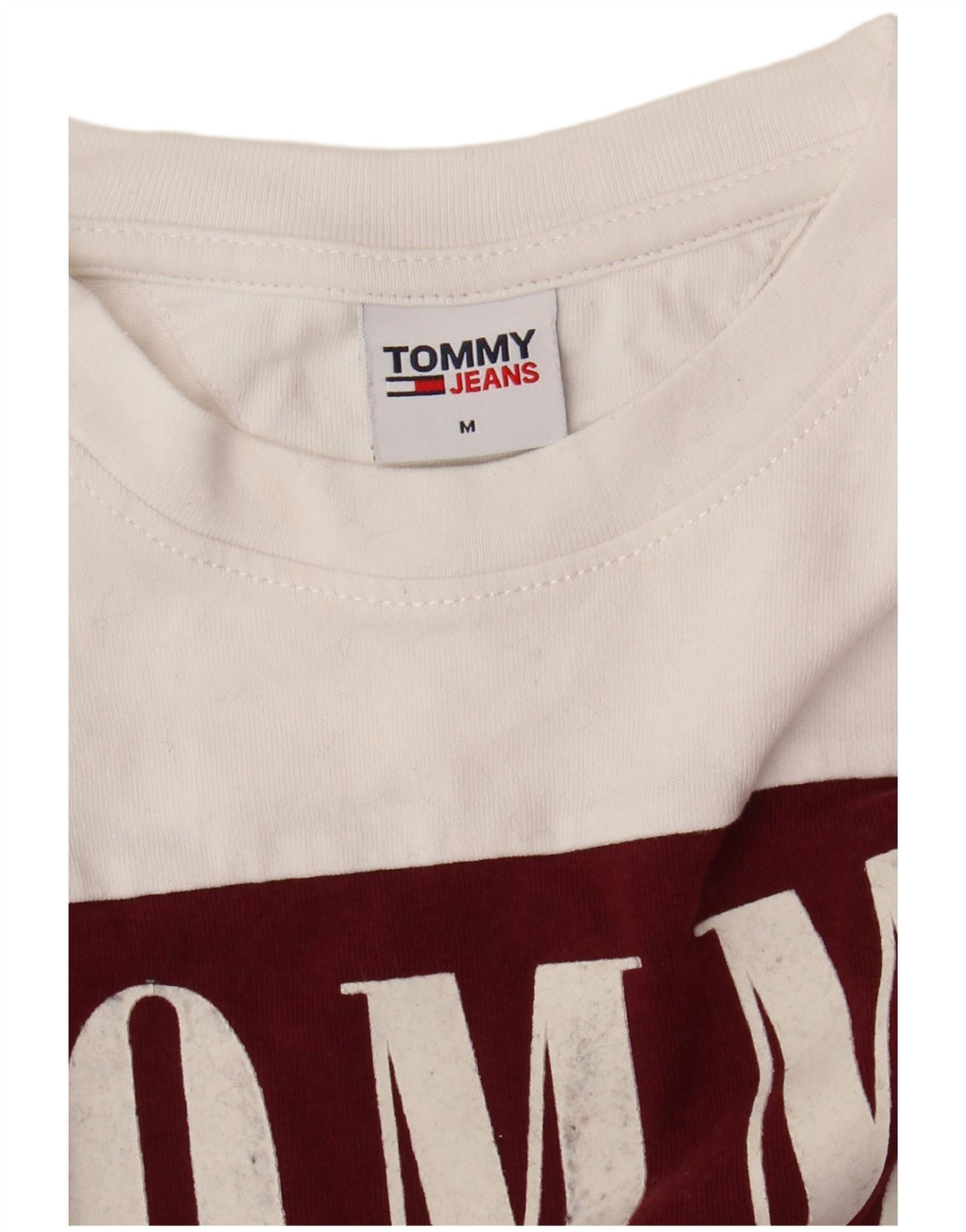 TOMMY HILFIGER Herre grafisk T-shirt Top Medium White Colourblock