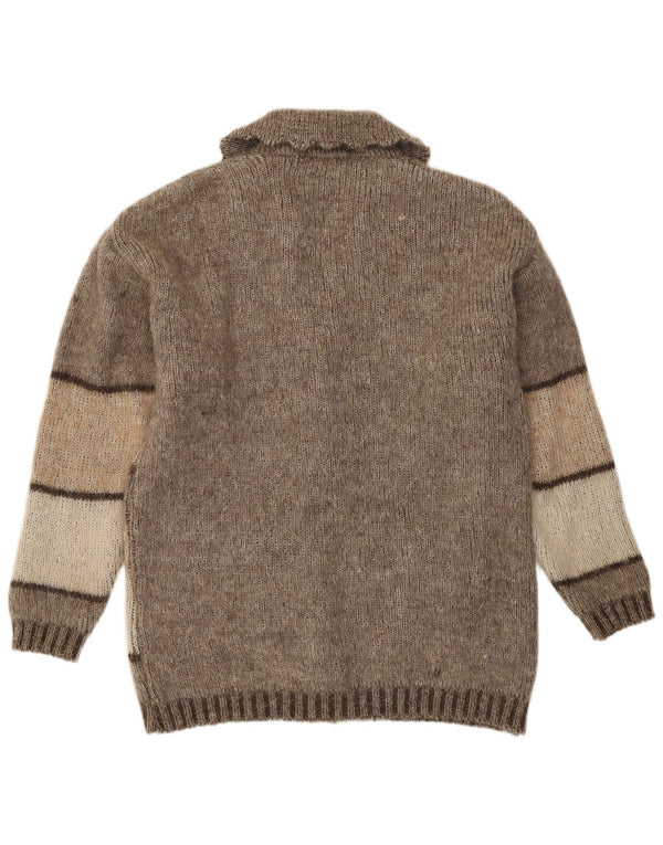 Vintage dame cardigan sweater IT 54 3XL Grå Geometrisk