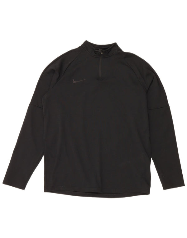 Nike Boys Dri Fit Pullover med lynlås-hals træningsdragt Top 13-14 år XL Sort